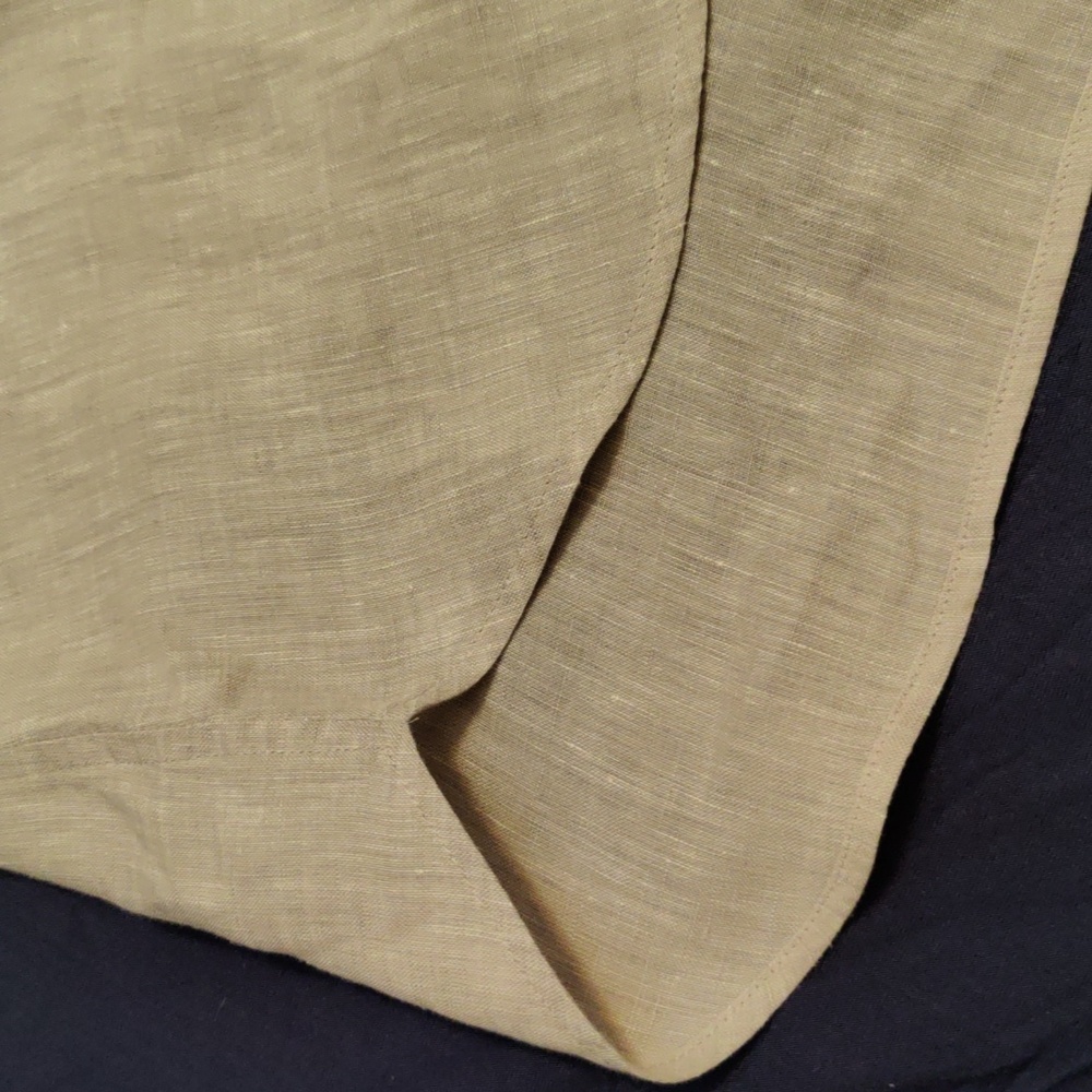 Chico’s No-Iron 100% Linen Roll Tab 3/4 Sleeve Button down shirt in dove grey - Picture 4 of 11